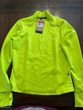 Nike Women’s Neon Green Zip-Front Active Sweater